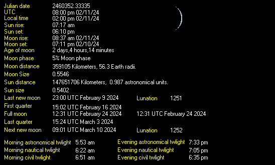 Moon Details from Weather-Display